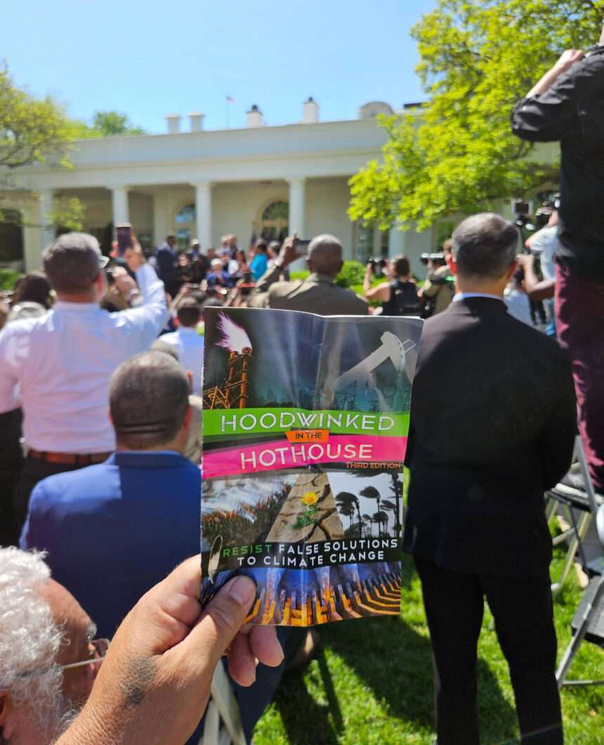 "Hoodwinked in the Hothouse" book at White House briefing